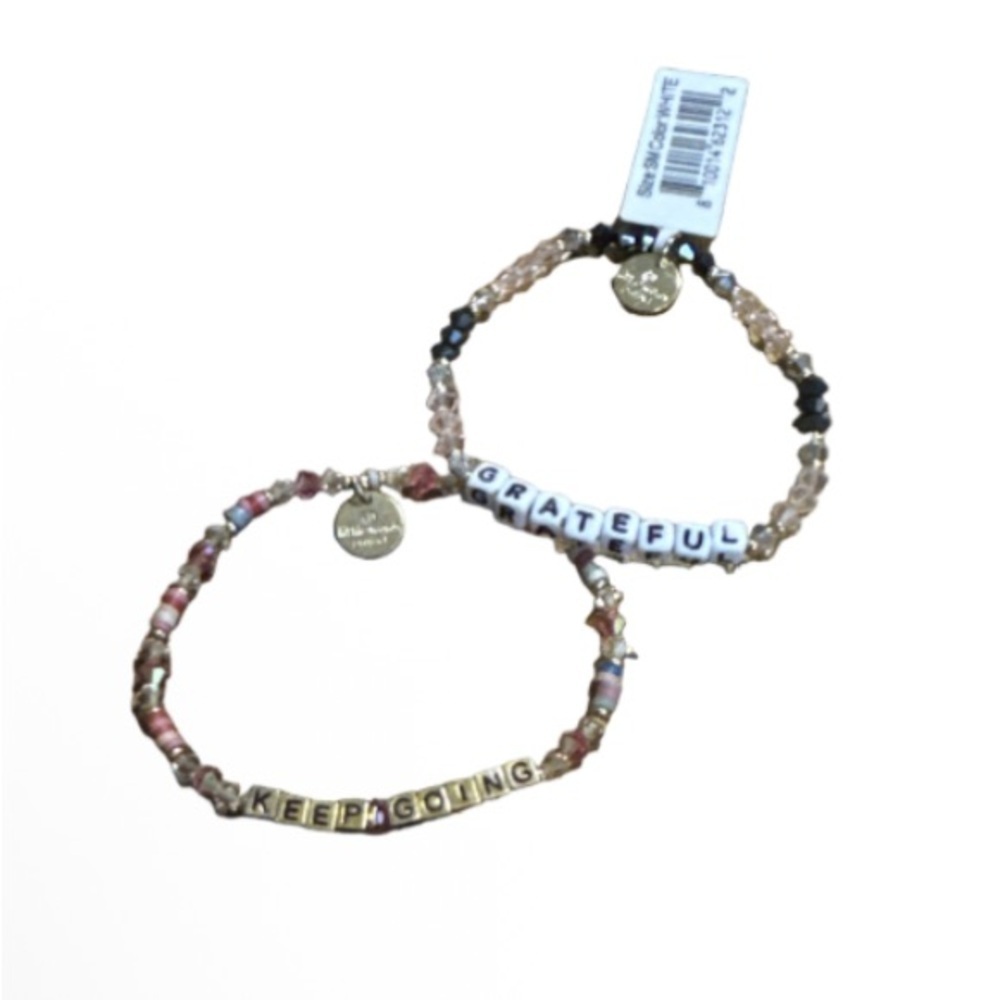 Little words project Beaded Inspirational Bracelets -grateful keep going